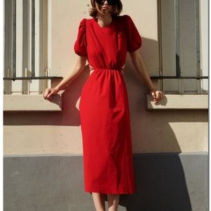 Zara Cut-Out Poplin Dress